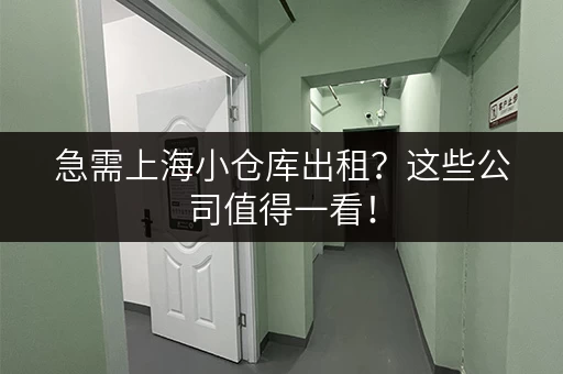 急需上海小仓库出租？这些公司值得一看！