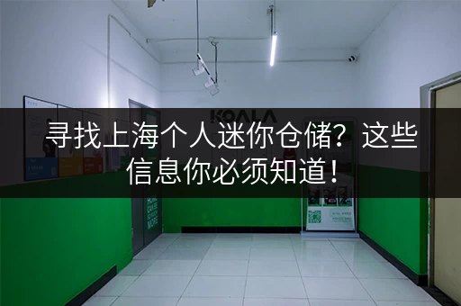 寻找上海个人迷你仓储？这些信息你必须知道！