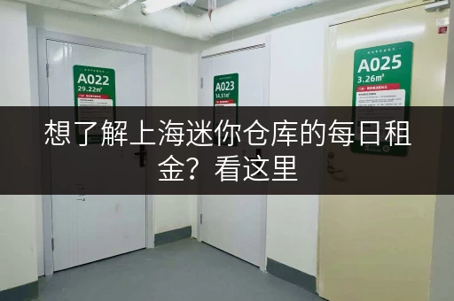 想了解上海迷你仓库的每日租金？看这里