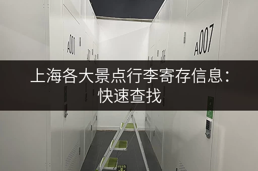 上海各大景点行李寄存信息：快速查找，轻松游玩魔都！