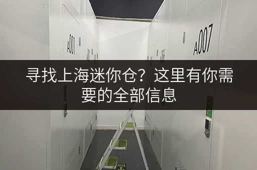 寻找上海迷你仓？这里有你需要的全部信息