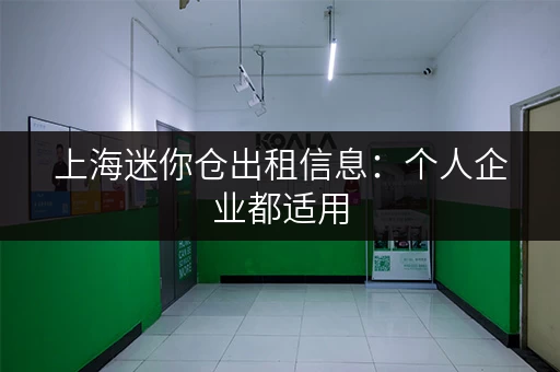 上海迷你仓出租信息：个人企业都适用，多种选择