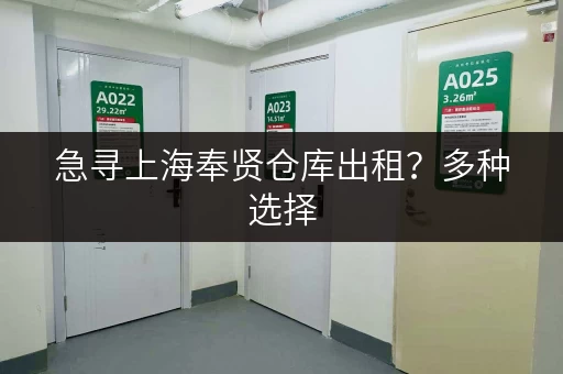 急寻上海奉贤仓库出租？多种选择，总有一款适合您