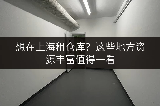 想在上海租仓库？这些地方资源丰富值得一看
