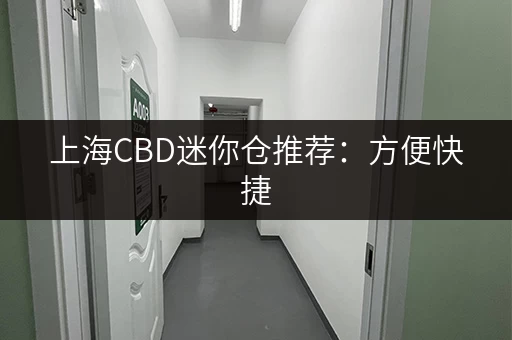 上海CBD迷你仓推荐：方便快捷，价格透明，值得信赖