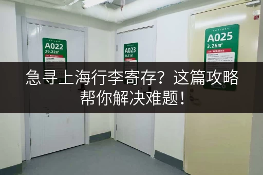 急寻上海行李寄存？这篇攻略帮你解决难题！