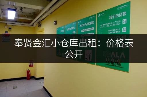 奉贤金汇小仓库出租：价格表公开，多种仓库可选