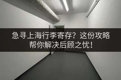急寻上海行李寄存？这份攻略帮你解决后顾之忧！