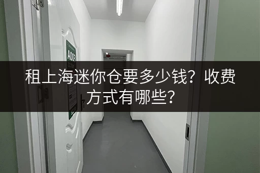 租上海迷你仓要多少钱？收费方式有哪些？