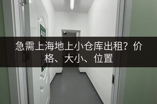 急需上海地上小仓库出租？价格、大小、位置，一网打尽！