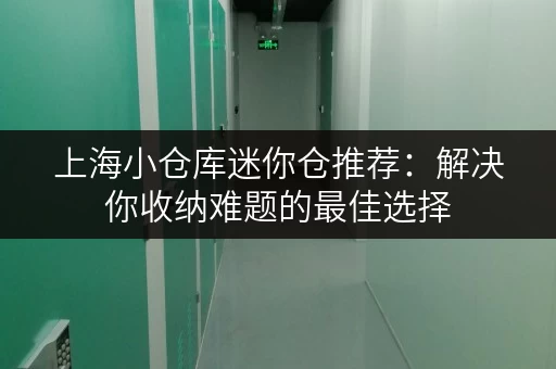 上海小仓库迷你仓推荐：解决你收纳难题的最佳选择