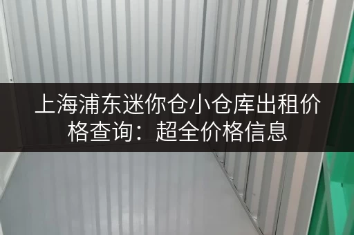 上海浦东迷你仓小仓库出租价格查询：超全价格信息，轻松找到合适的仓库！