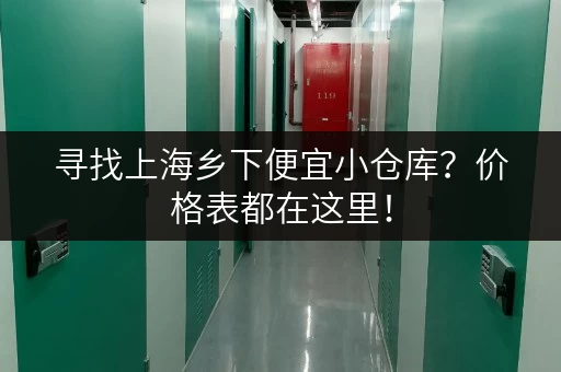 寻找上海乡下便宜小仓库？价格表都在这里！