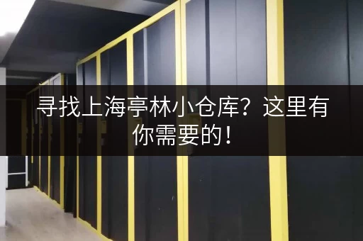 寻找上海亭林小仓库？这里有你需要的！