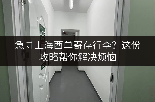 急寻上海西单寄存行李？这份攻略帮你解决烦恼