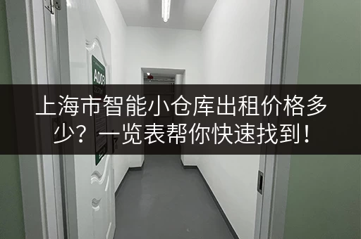 上海市智能小仓库出租价格多少？一览表帮你快速找到！