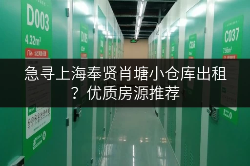 急寻上海奉贤肖塘小仓库出租？优质房源推荐