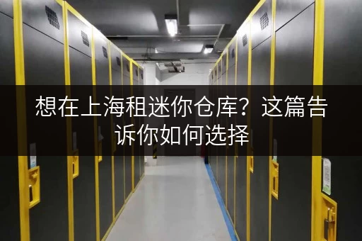 想在上海租迷你仓库？这篇告诉你如何选择