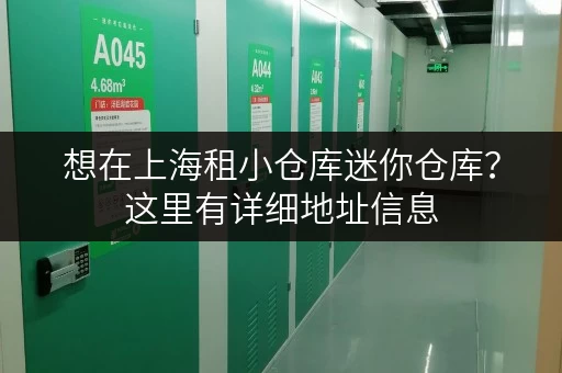 想在上海租小仓库迷你仓库？这里有详细地址信息