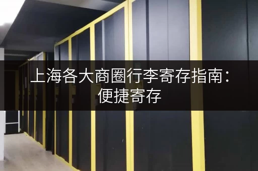 上海各大商圈行李寄存指南：便捷寄存，轻松购物，玩转魔都