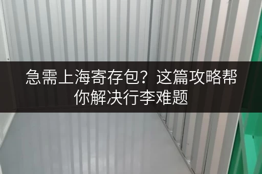 急需上海寄存包？这篇攻略帮你解决行李难题，玩转魔都！