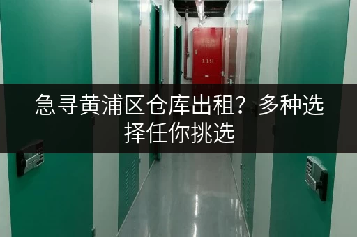 急寻黄浦区仓库出租？多种选择任你挑选