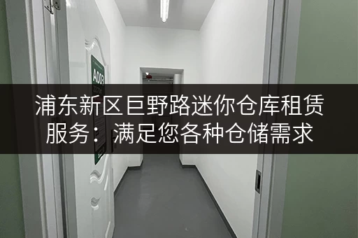 浦东新区巨野路迷你仓库租赁服务：满足您各种仓储需求