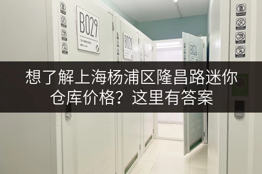 想了解上海杨浦区隆昌路迷你仓库价格？这里有答案