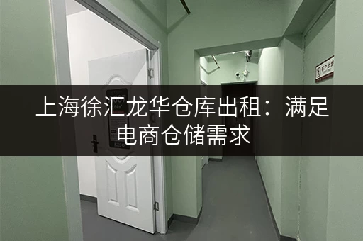 上海徐汇龙华仓库出租：满足电商仓储需求