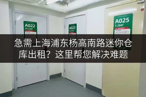 急需上海浦东杨高南路迷你仓库出租？这里帮您解决难题