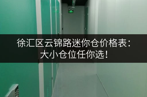 徐汇区云锦路迷你仓价格表：大小仓位任你选！