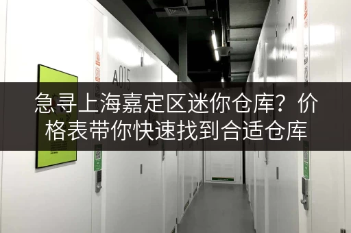 急寻上海嘉定区迷你仓库？价格表带你快速找到合适仓库