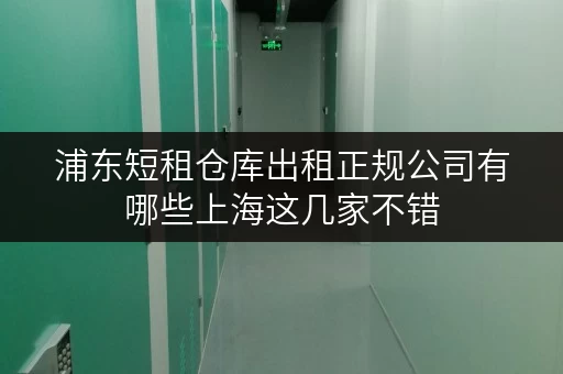 浦东短租仓库出租正规公司有哪些上海这几家不错