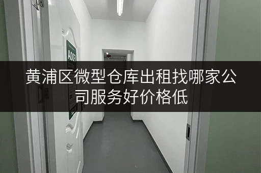黄浦区微型仓库出租找哪家公司服务好价格低