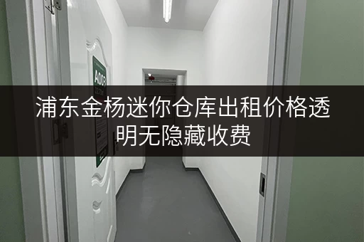 浦东金杨迷你仓库出租价格透明无隐藏收费