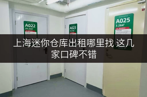 上海迷你仓库出租哪里找 这几家口碑不错