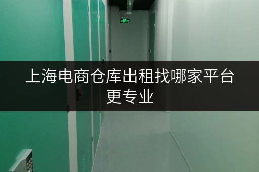 上海电商仓库出租找哪家平台更专业