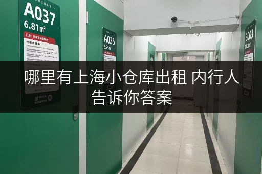 哪里有上海小仓库出租 内行人告诉你答案
