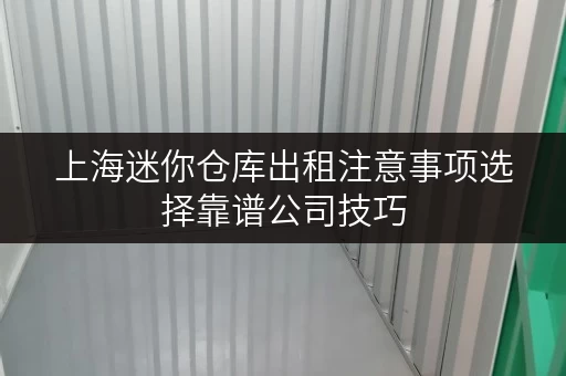 上海迷你仓库出租注意事项选择靠谱公司技巧 上海迷你仓库出租注意事项选择靠谱公司技巧