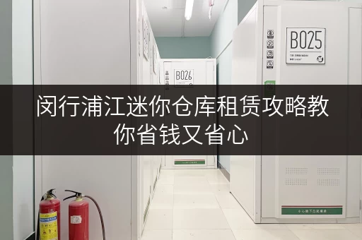 闵行浦江迷你仓库租赁攻略教你省钱又省心