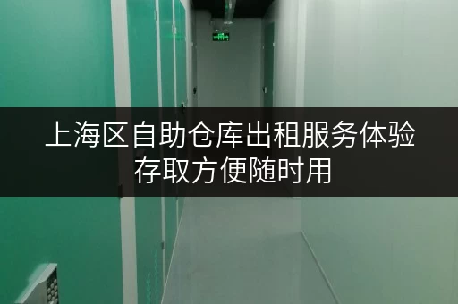 上海区自助仓库出租服务体验 存取方便随时用