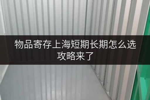 物品寄存上海短期长期怎么选攻略来了