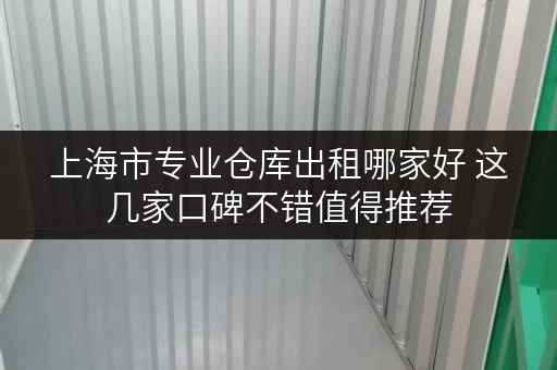 上海市专业仓库出租哪家好 这几家口碑不错值得推荐