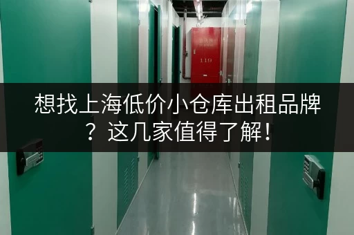 想找上海低价小仓库出租品牌？这几家值得了解！