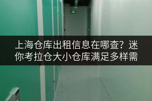 上海仓库出租信息在哪查？迷你考拉仓大小仓库满足多样需求