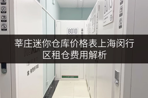 莘庄迷你仓库价格表上海闵行区租仓费用解析