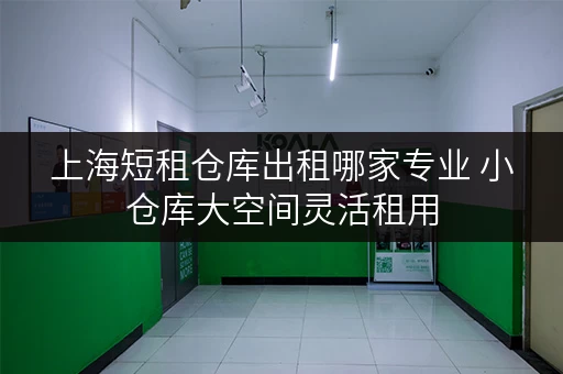 上海短租仓库出租哪家专业 小仓库大空间灵活租用