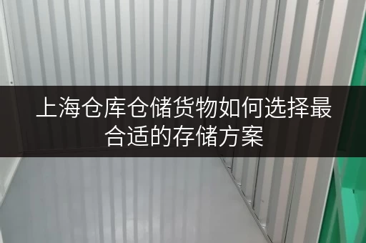 上海仓库仓储货物如何选择最合适的存储方案