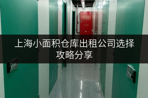 上海小面积仓库出租公司选择攻略分享
