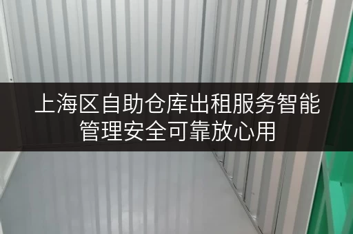 上海区自助仓库出租服务智能管理安全可靠放心用